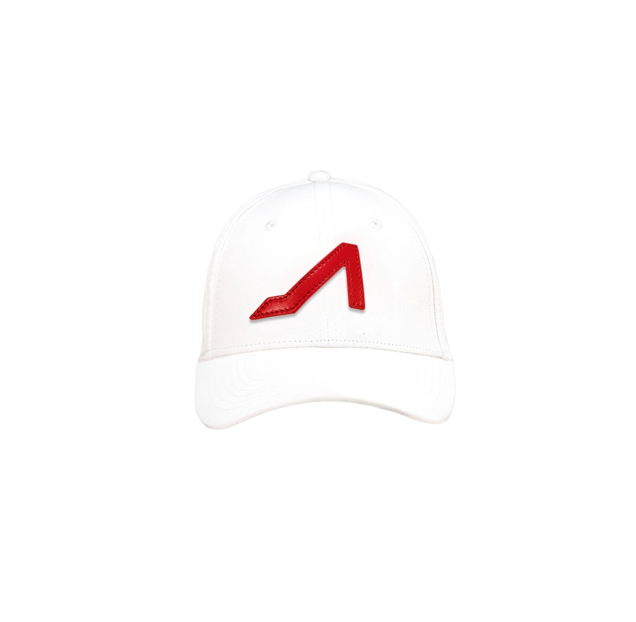 White Ultra Suede with Red Logo